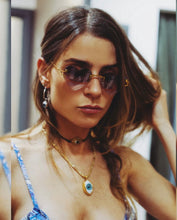 Charger l'image dans la galerie, Evil Eye Leather Strap Bracelet GOLD PLATED