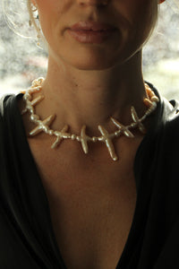 REINVENT: Revolt Cross Pearl Necklace