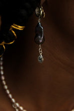 Load image into Gallery viewer, REINVENT: Black Baroque Pearl Eye Earrings
