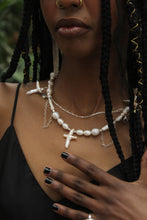 Load image into Gallery viewer, REINVENT: Chains Cross Pearl Necklace
