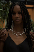 Load image into Gallery viewer, REINVENT: Chains Cross Pearl Necklace
