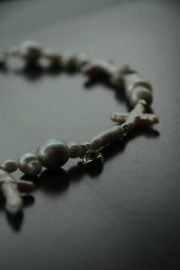 REINVENT: Cross Pearl Necklace Brown