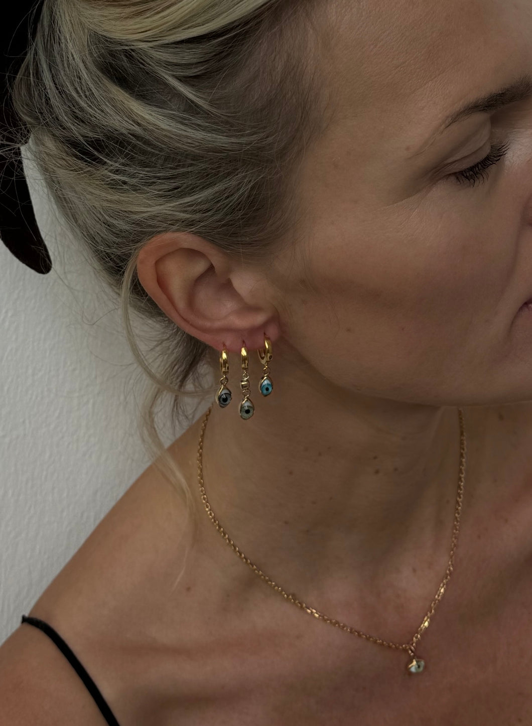 Mini Eye Hoops Gold Plated