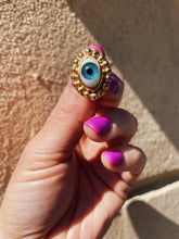 Load image into Gallery viewer, Big Evil Eye Ring GOLD PLATED
