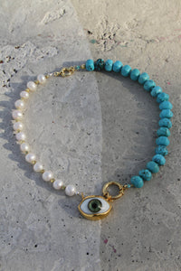 Pearls and Turquoise Protecting Necklace II