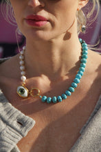 Φόρτωση εικόνας στο εργαλείο προβολής Συλλογής, Pearls and Turquoise Protecting Necklace II
