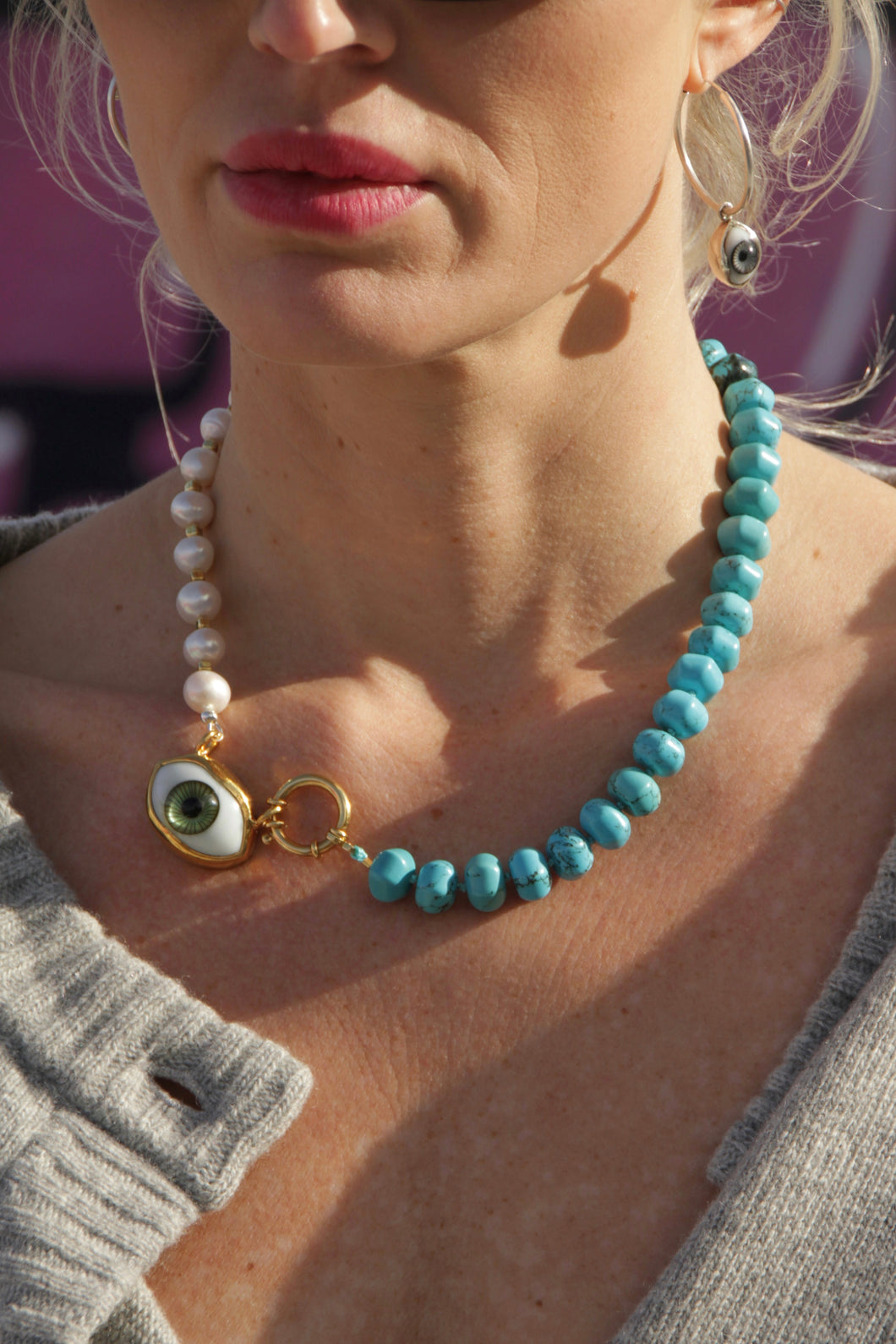 Pearls and Turquoise Protecting Necklace II